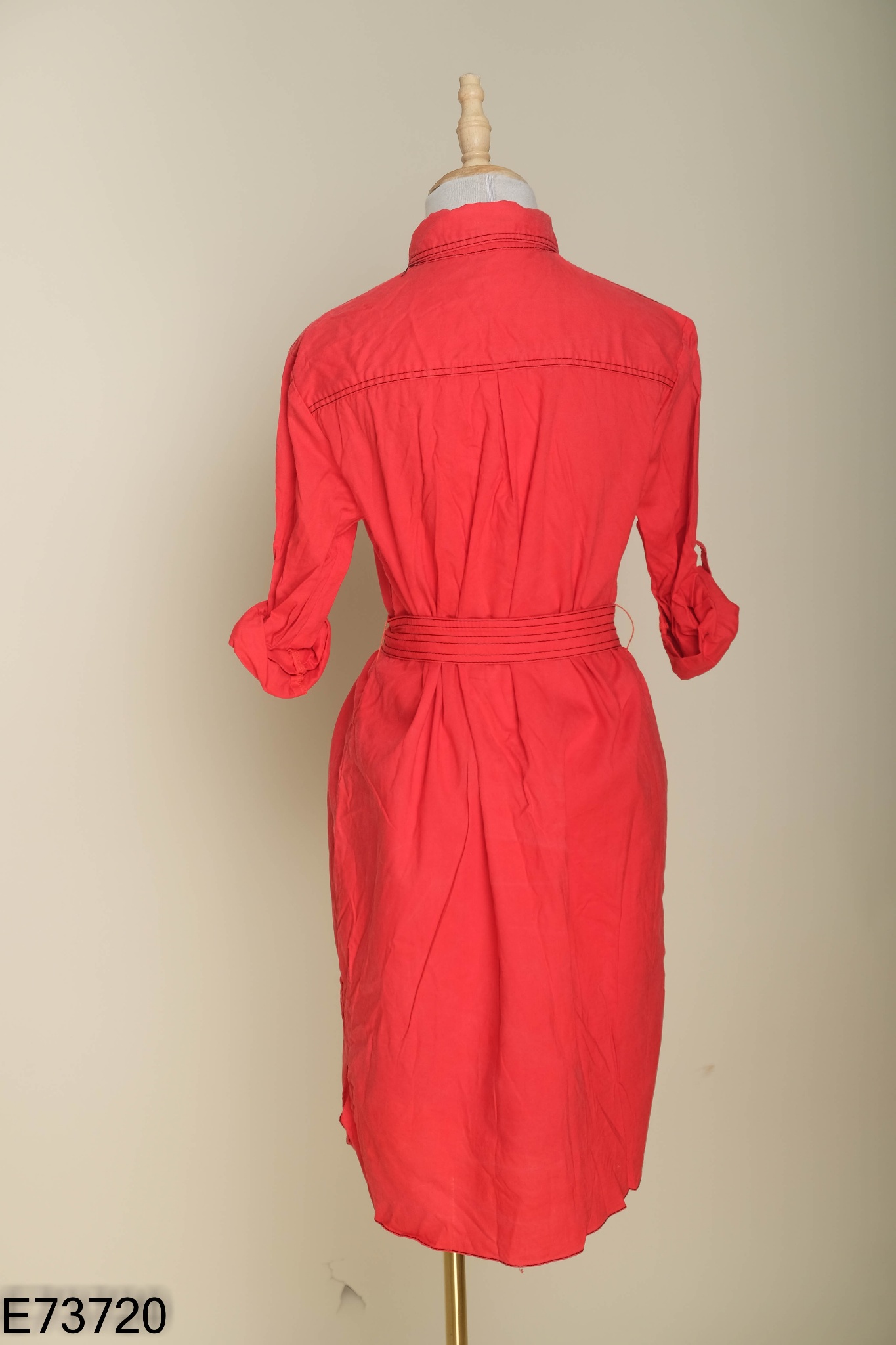 Váy sơ mi đỏ IVY MODA kèm đai