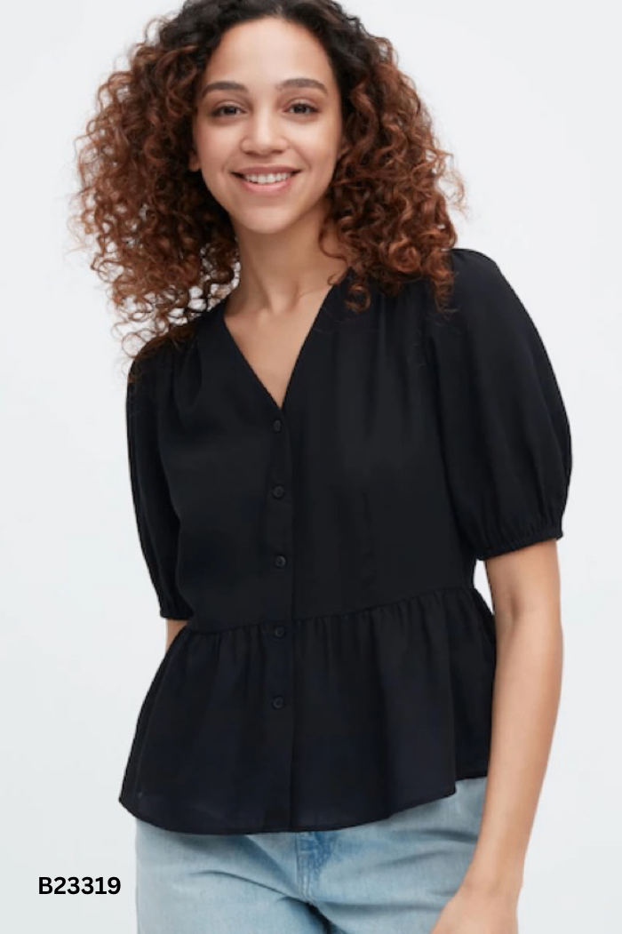 Áo đen UNIQLO tay phồng
