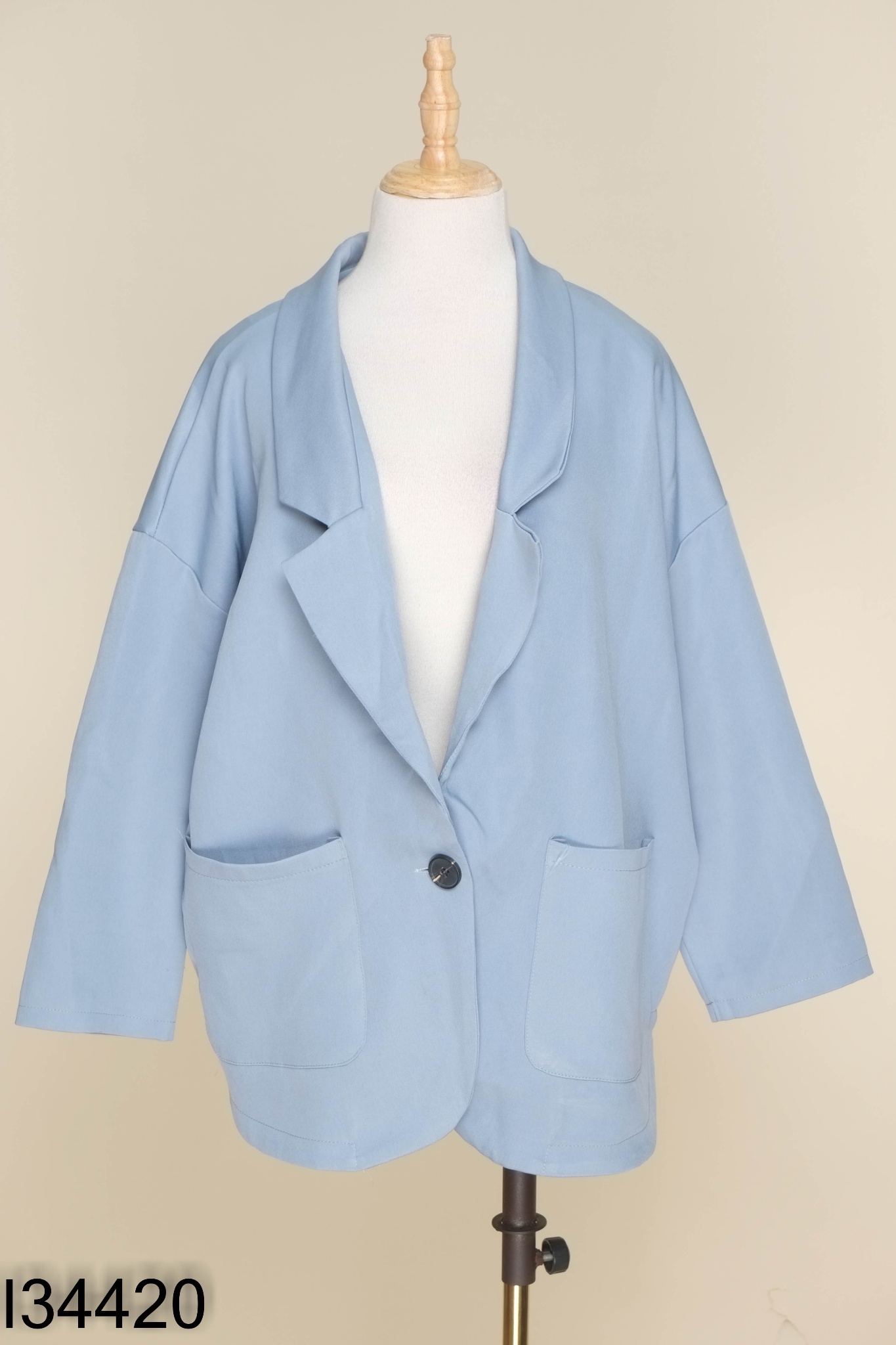 Blazer xanh trơn phối túi