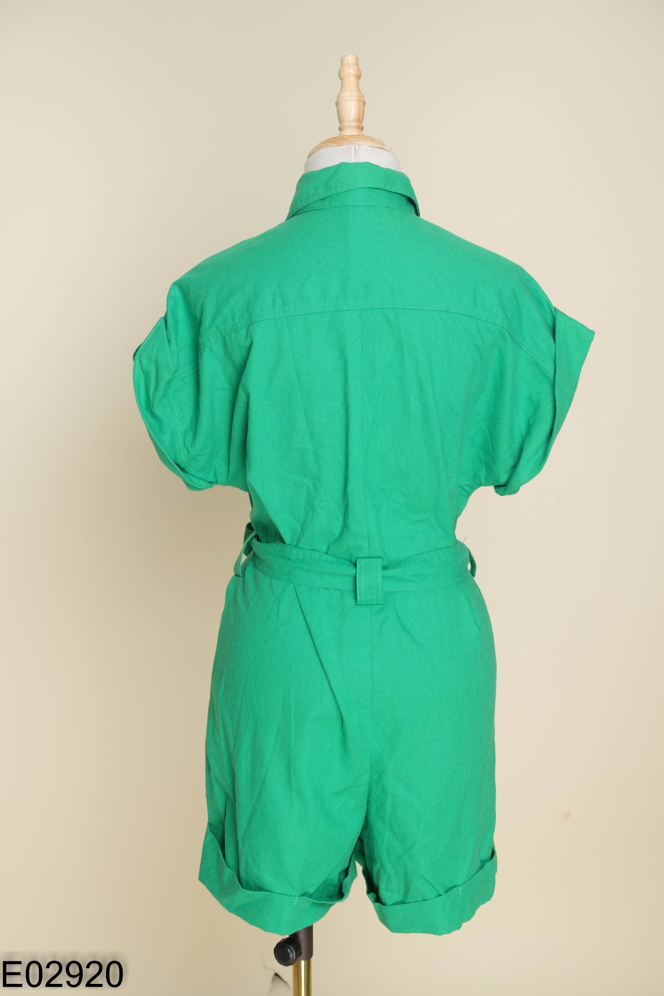 Jumpsuit PANTIO xanh cổ sơ mi