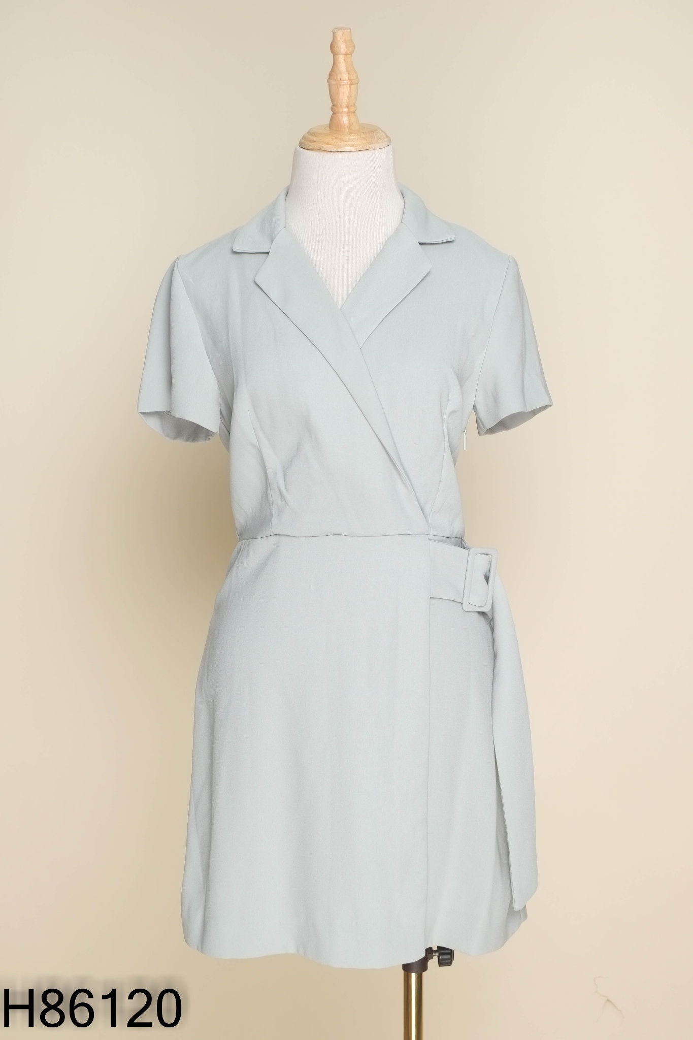 Váy xanh MNAGO cổ vest