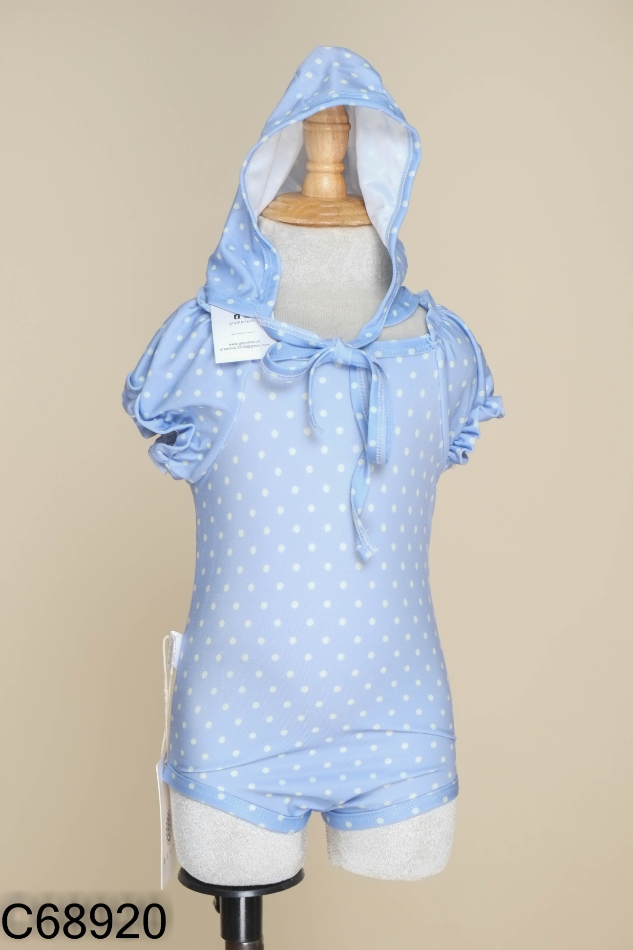 NEWTAG SET Đồ bơi xanh chấm bi KIDS