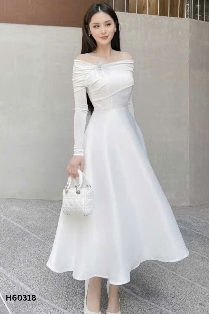 Váy KM DESIGN taffta trắng