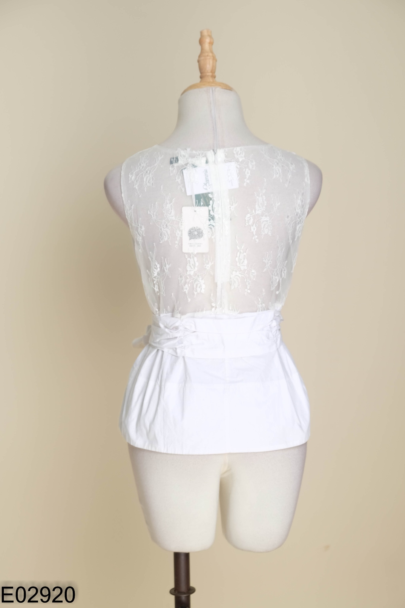 NEWTAG Áo DAISY trắng phối lưới