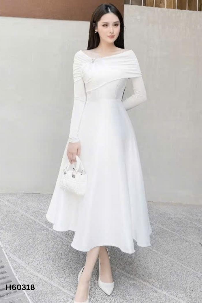 Váy KM DESIGN taffta trắng