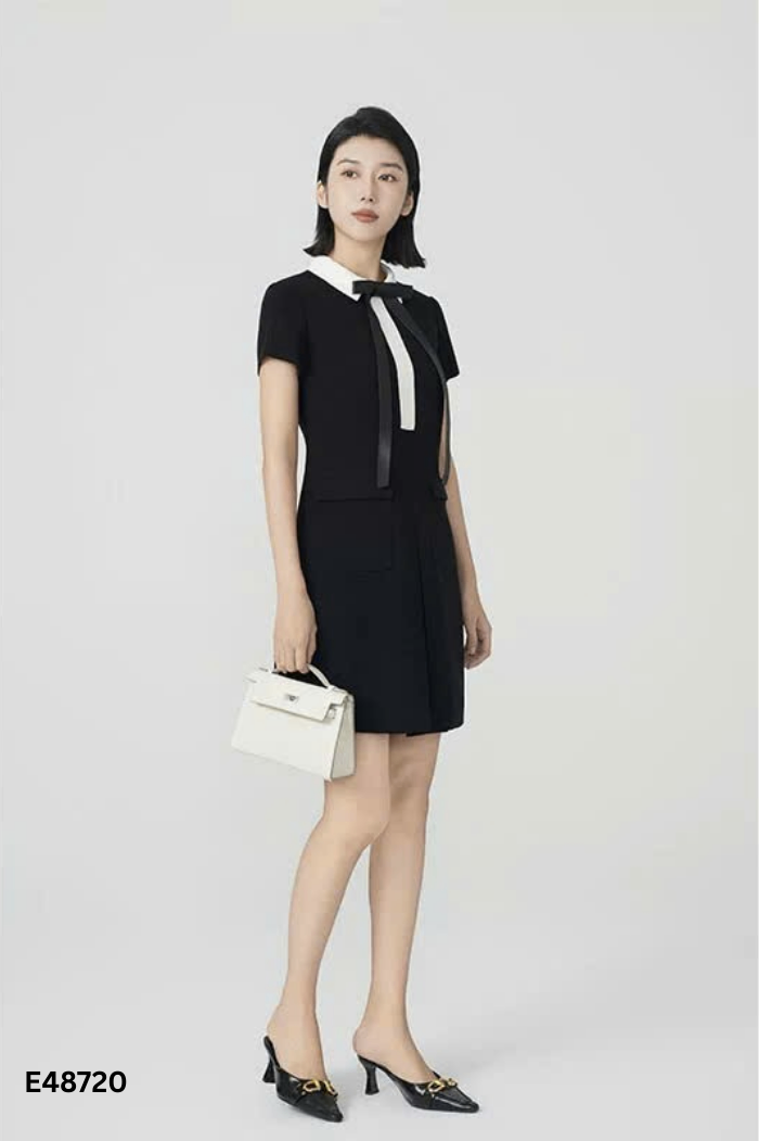 Váy đen phối cổ trắng