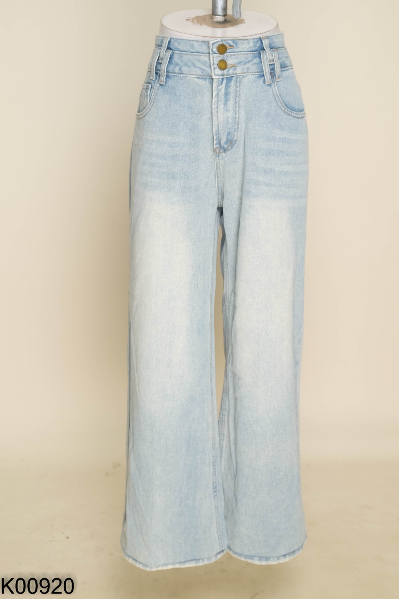 Quần jeans xanh bạc 2 cúc