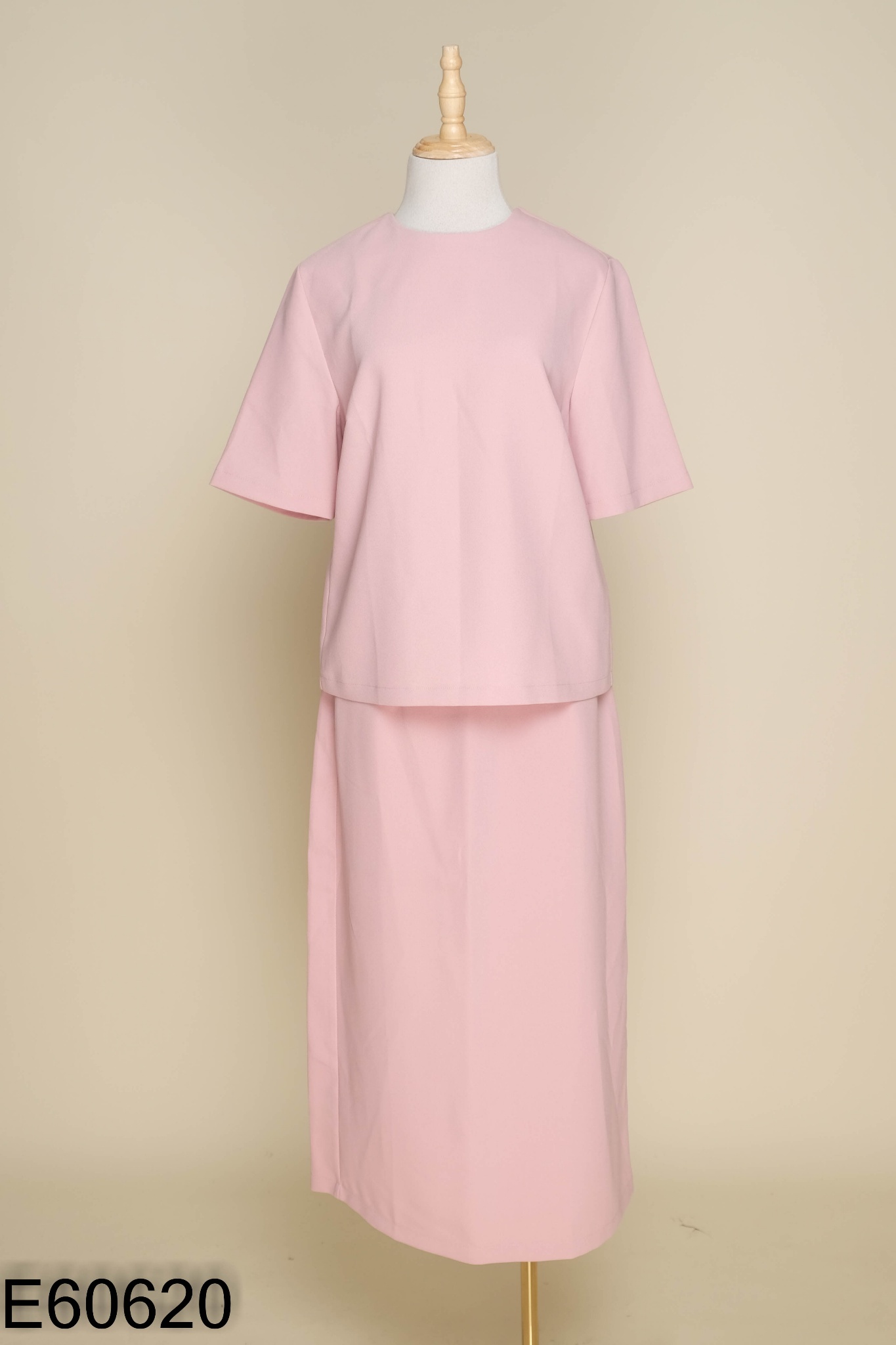 NEWTAG Set VERO MODA hồng áo cộc tay + chân váy