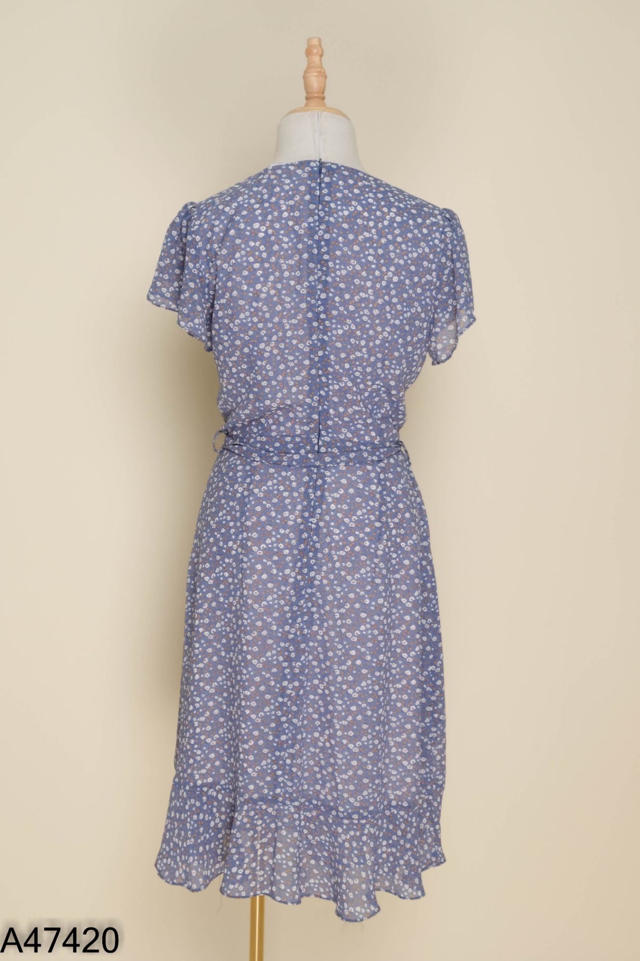 Váy xanh hoa HOA DESIGN cổ V