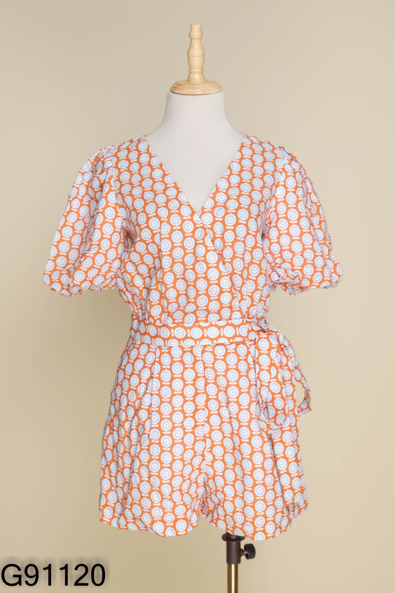 NEWTAG Jumpsuits cam họa tiết xanh