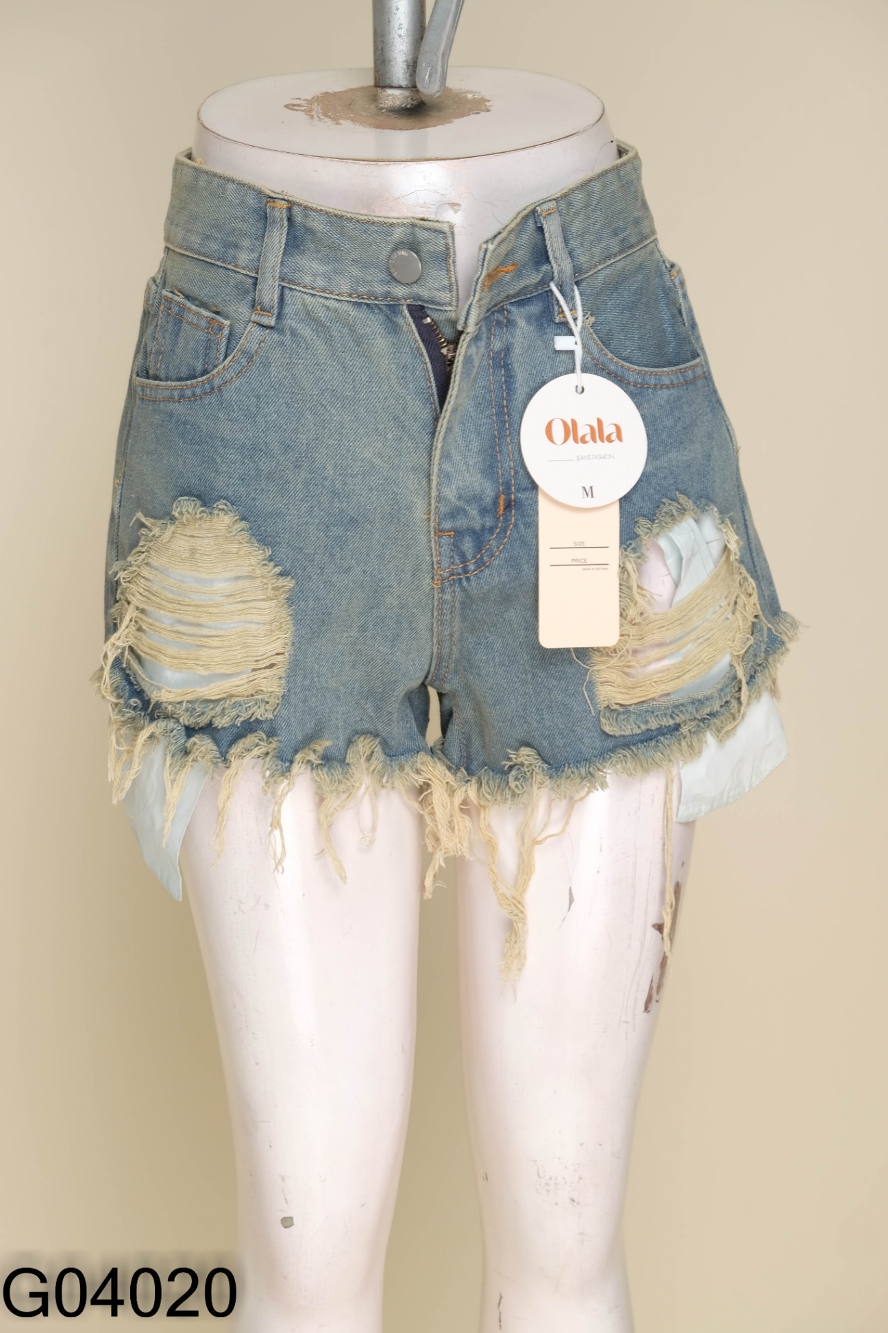 NEWTAG Quần jeans xanh shorts