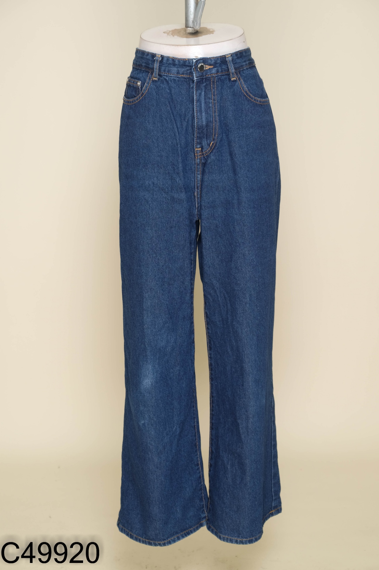 Quần jeans HIGHCHIC xanh trơn