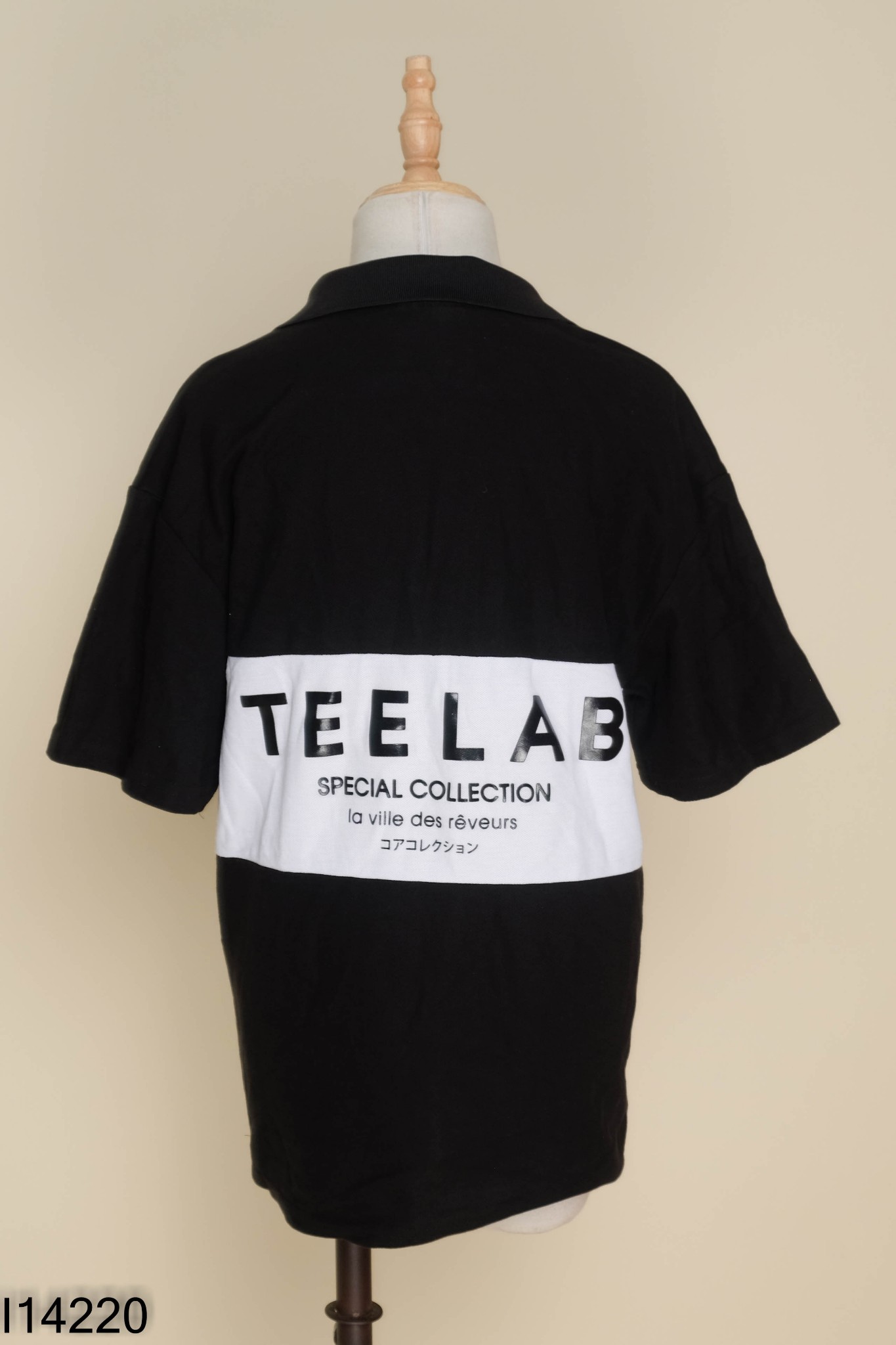 Áo TEELAB đen phối trắng