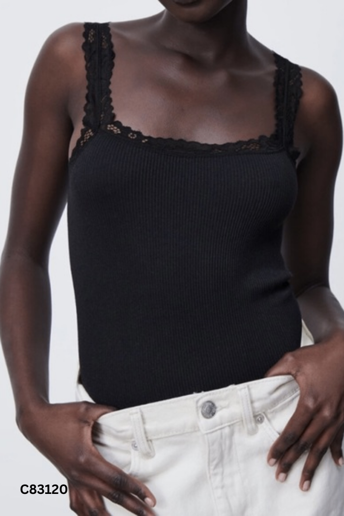 Bodysuits hai dây ZARA đen