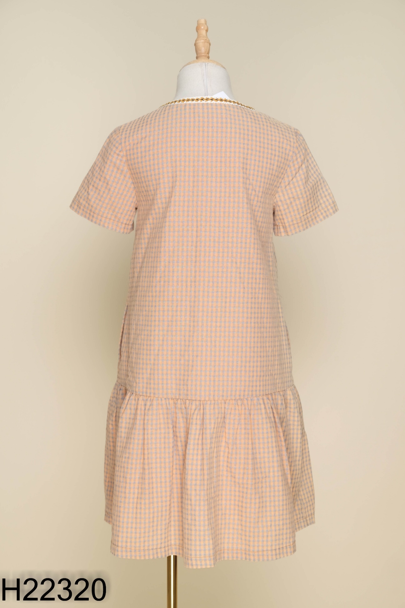Váy ADORE DRESS cam kẻ caro