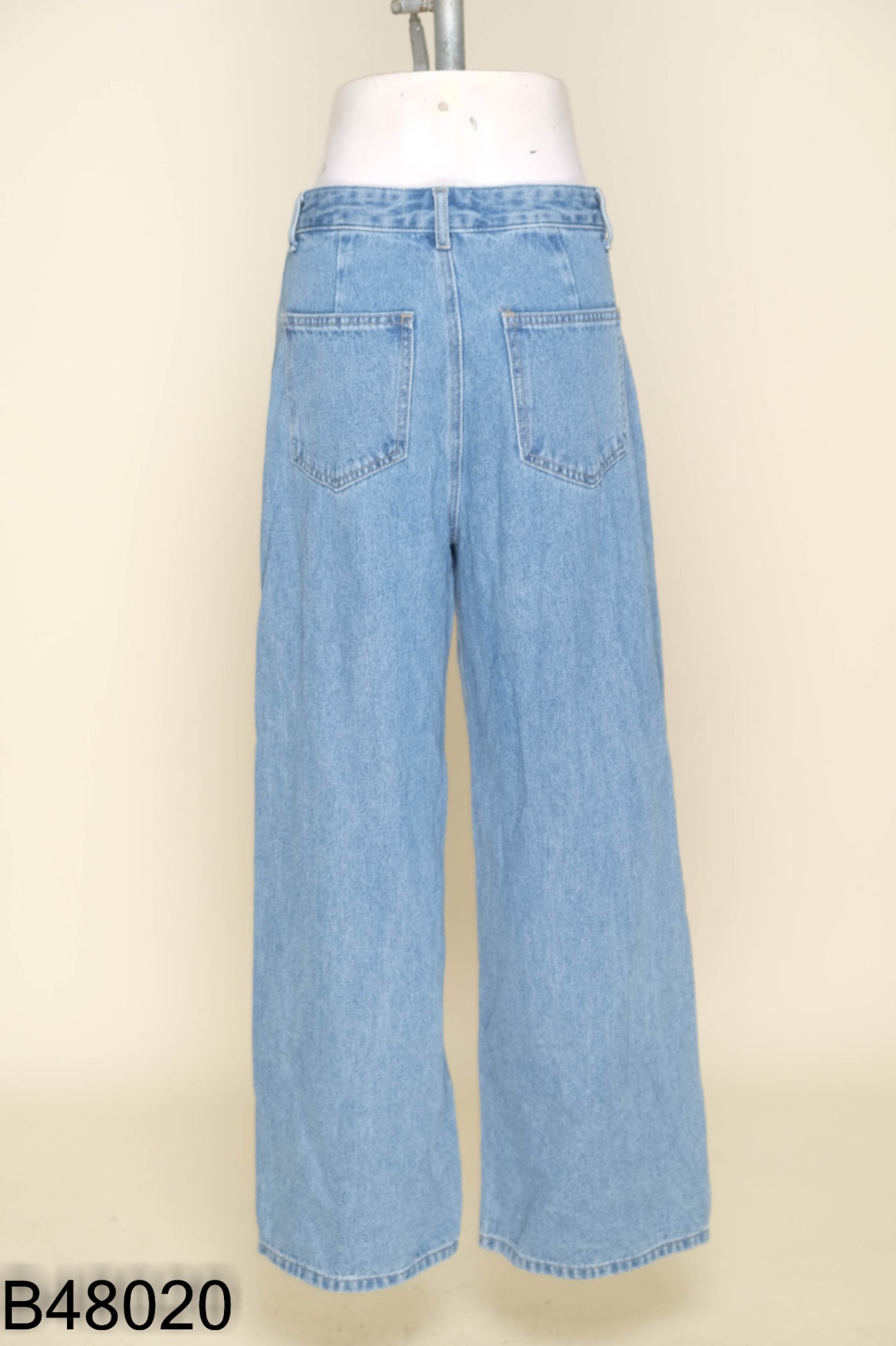 Quần jeans SEMIR suông xanh trơn