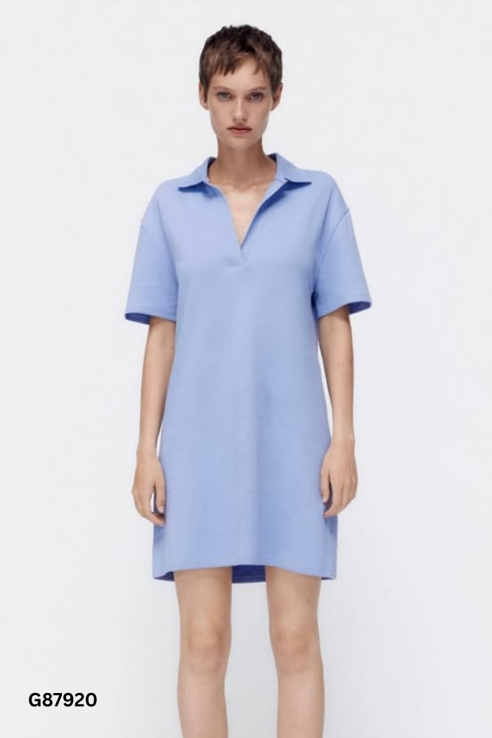 Váy ZARA polo xanh dương