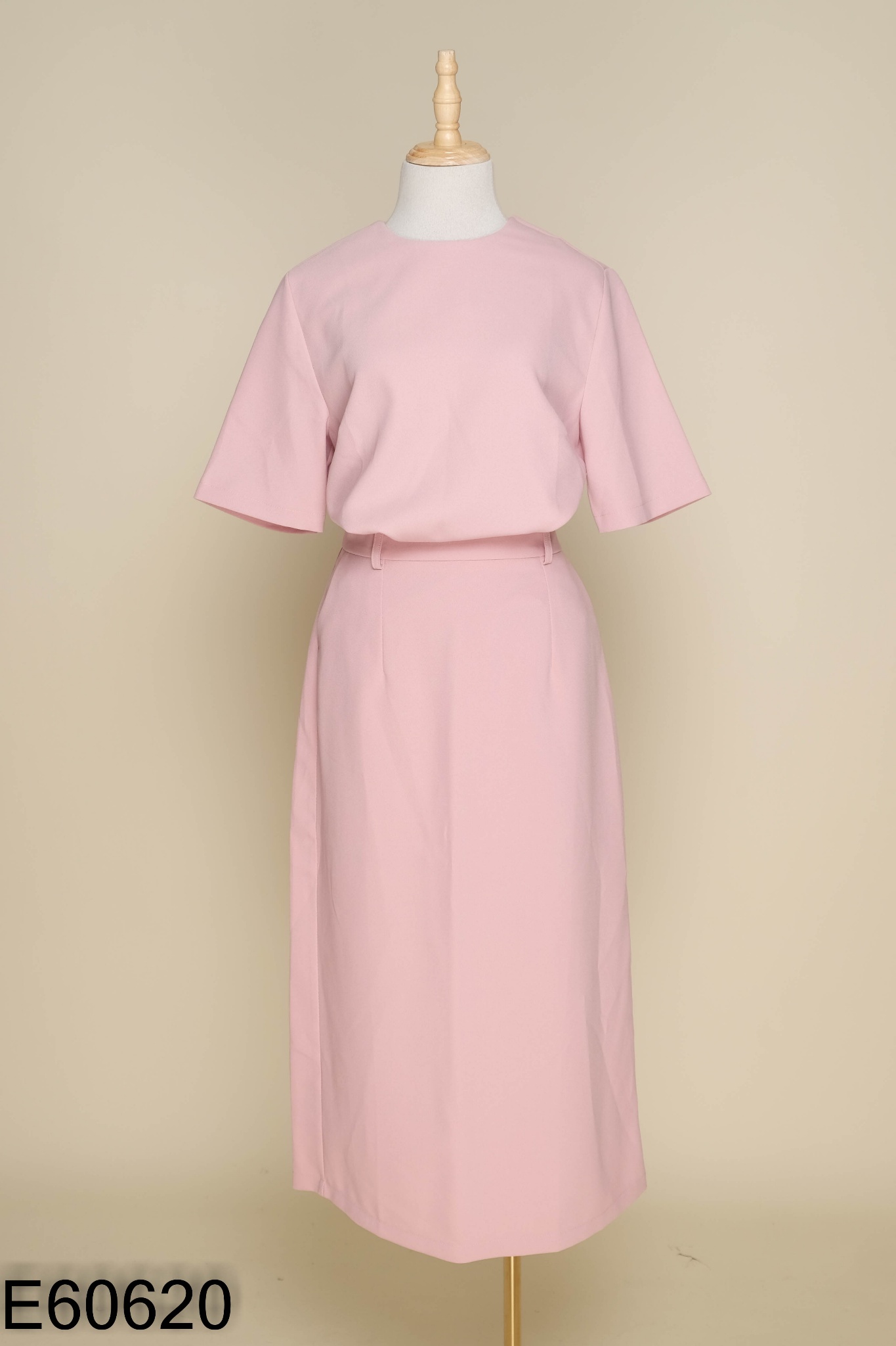 NEWTAG Set VERO MODA hồng áo cộc tay + chân váy