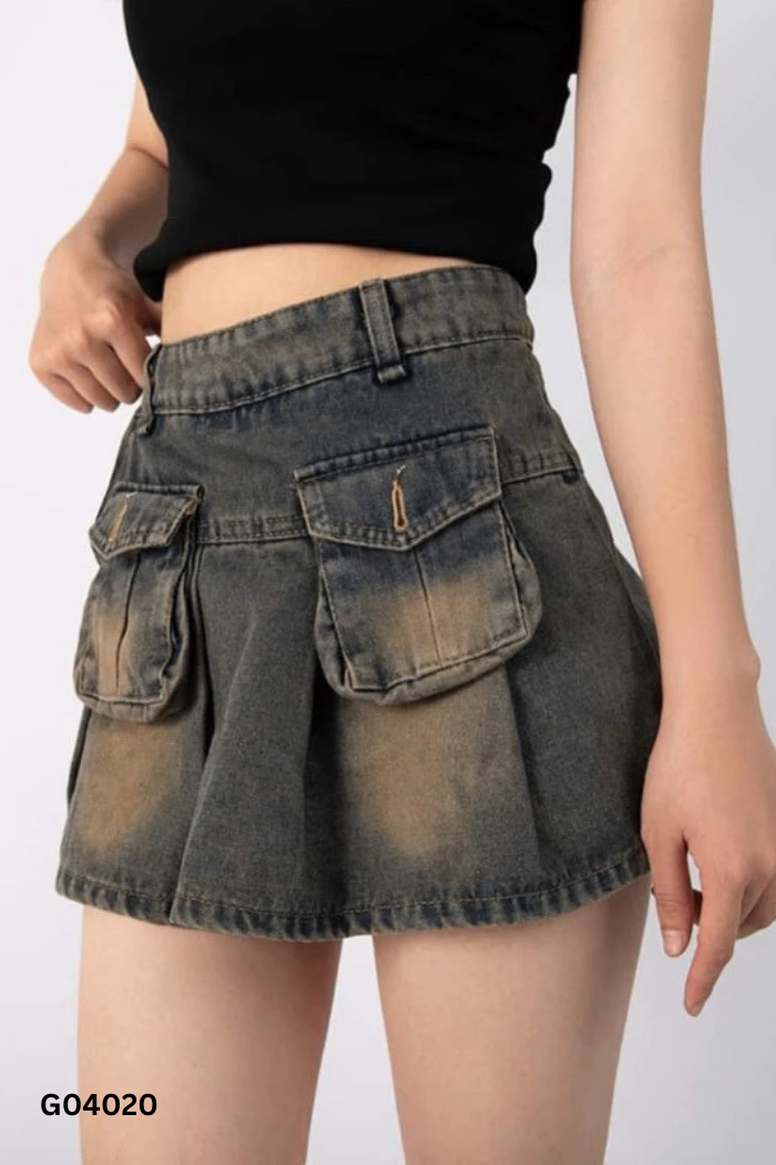Chân váy jeans xanh