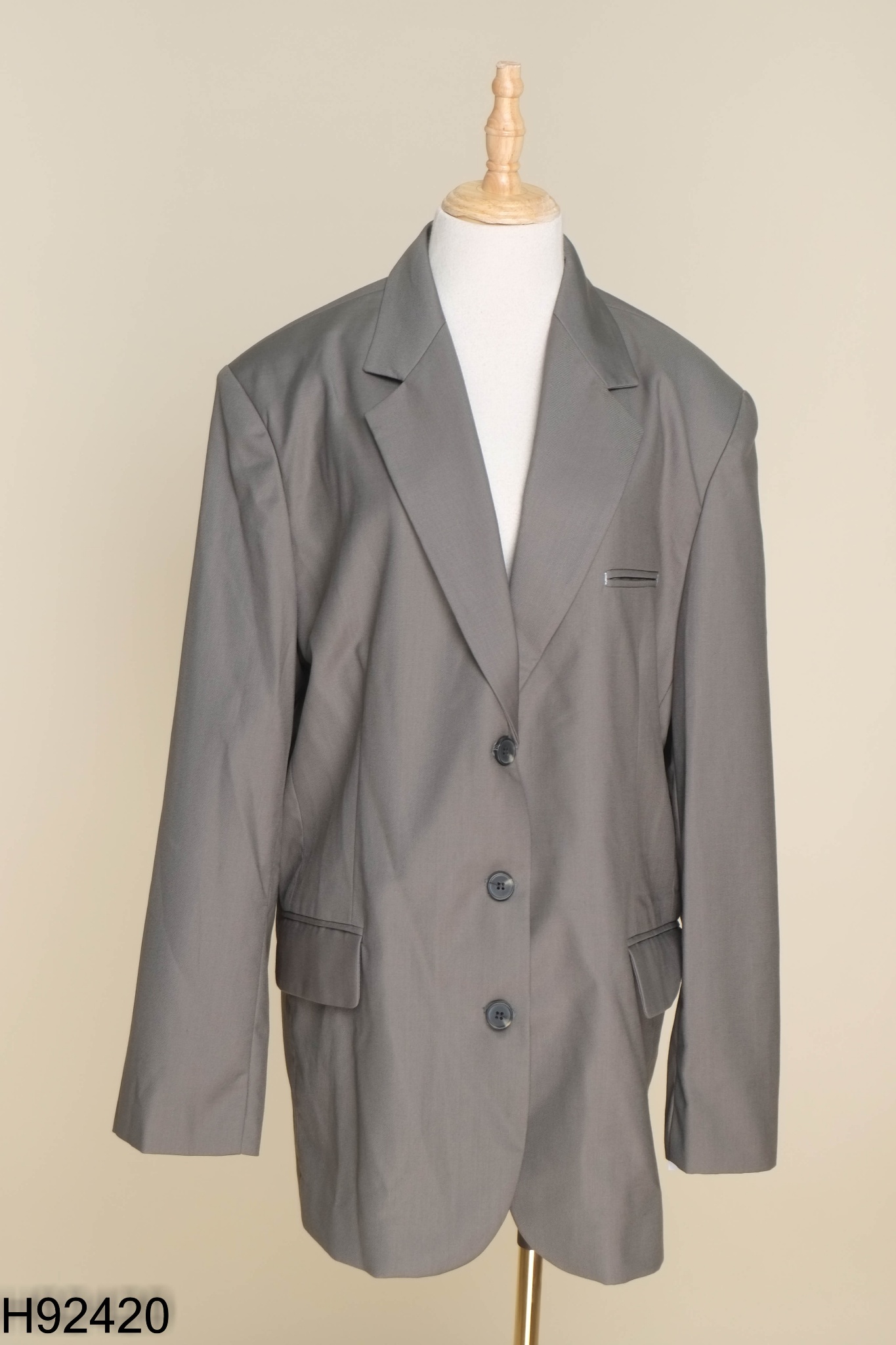 Áo blazer xanh 3 cúc dọc