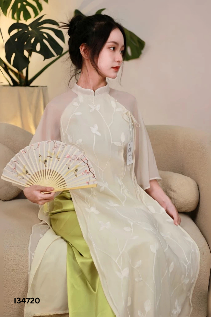 SET Áo dài trắng + quần lụa xanh