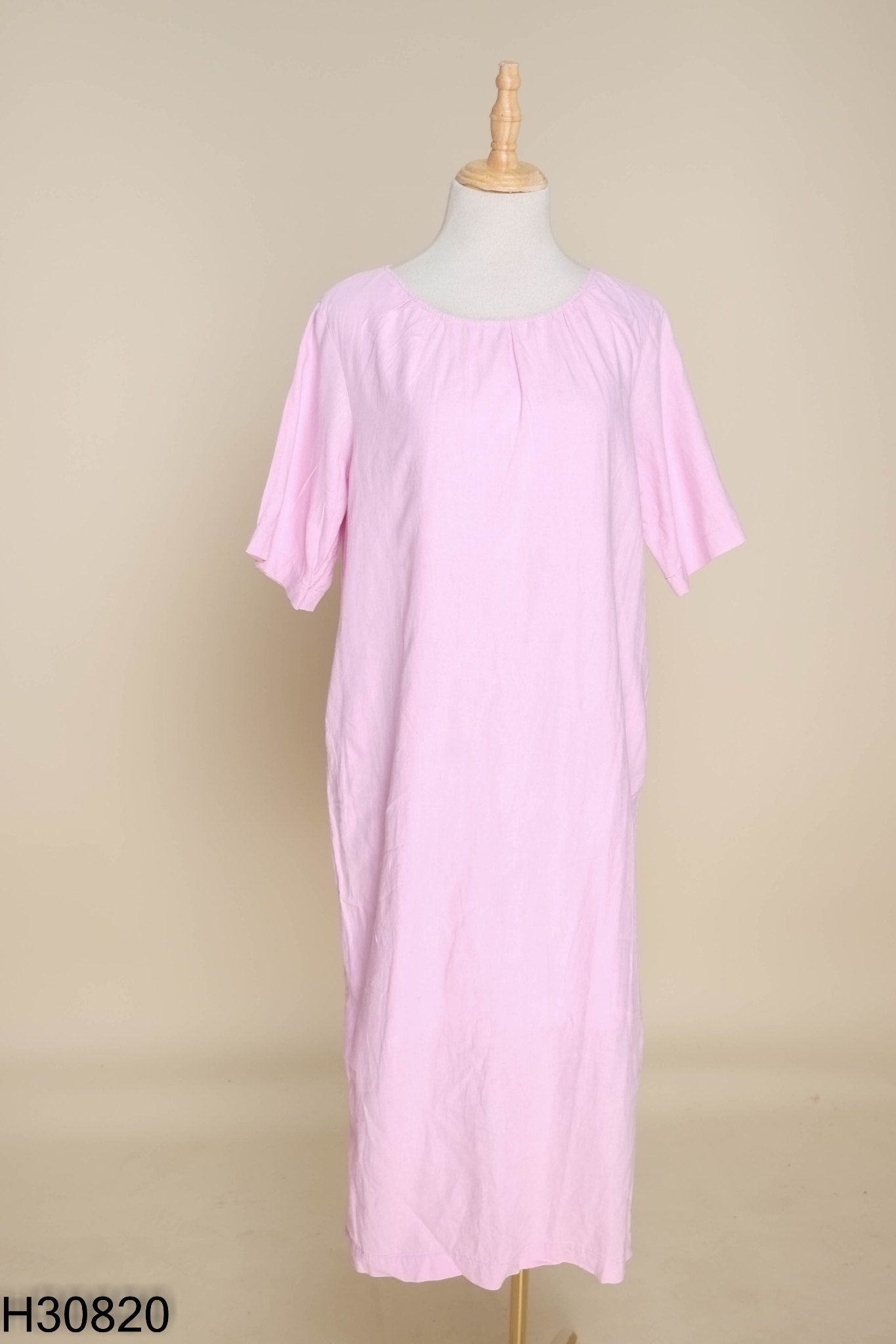 Váy linen OHANA hồng trơn