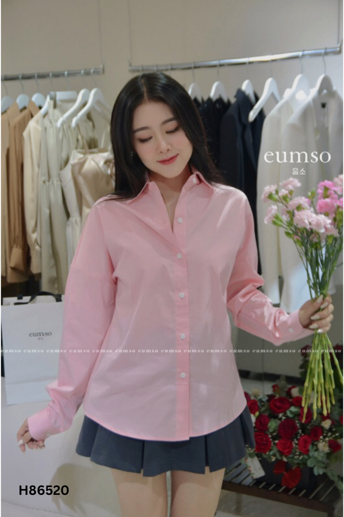 Áo sơ mi EUMSO hồng trơn