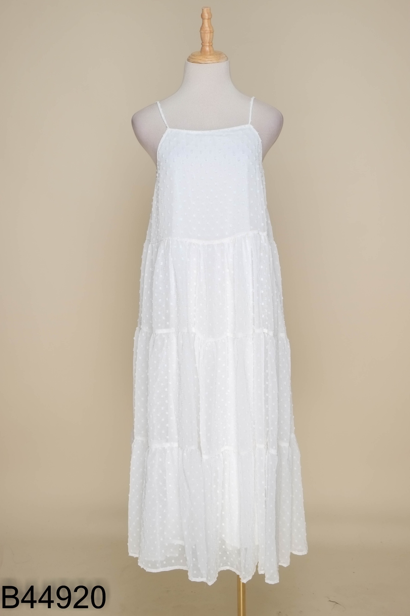 NEWTAG Váy hai dây OLV BOUTIQUE trắng đính bông