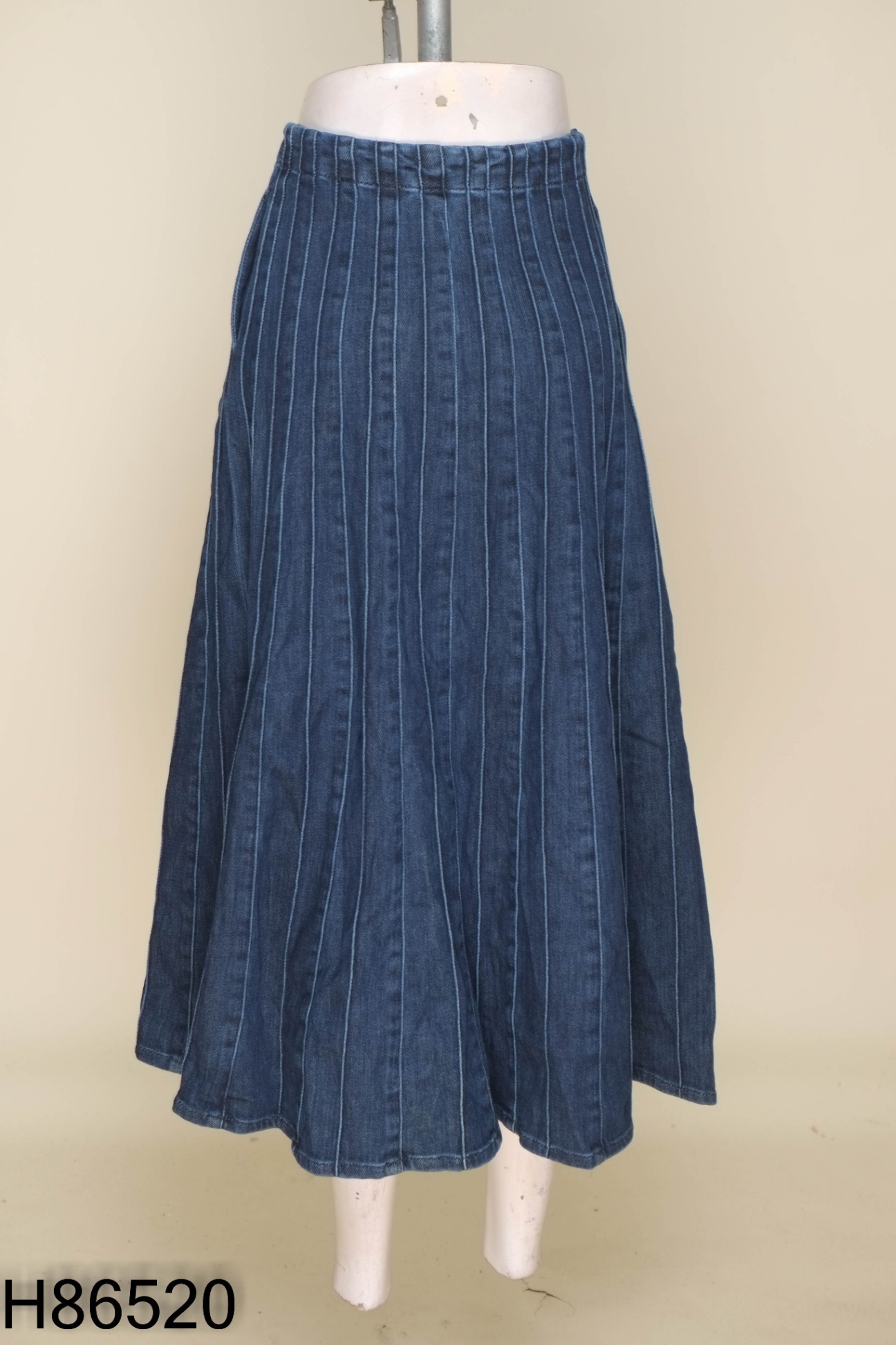 Chân váy MASSIMO DUTTI jeans xanh gân