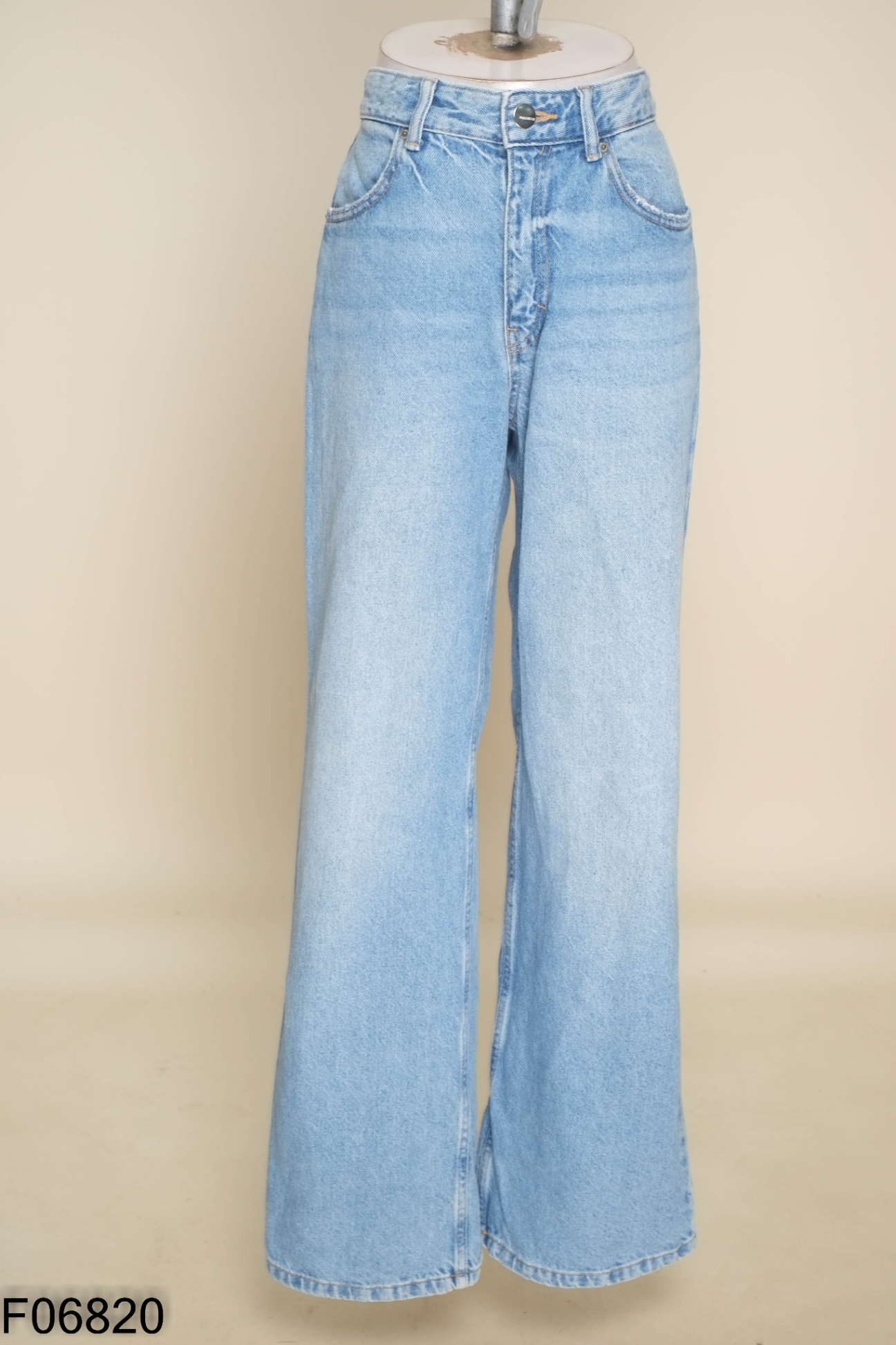 Quần PULL BEAR jean xanh ống rộng