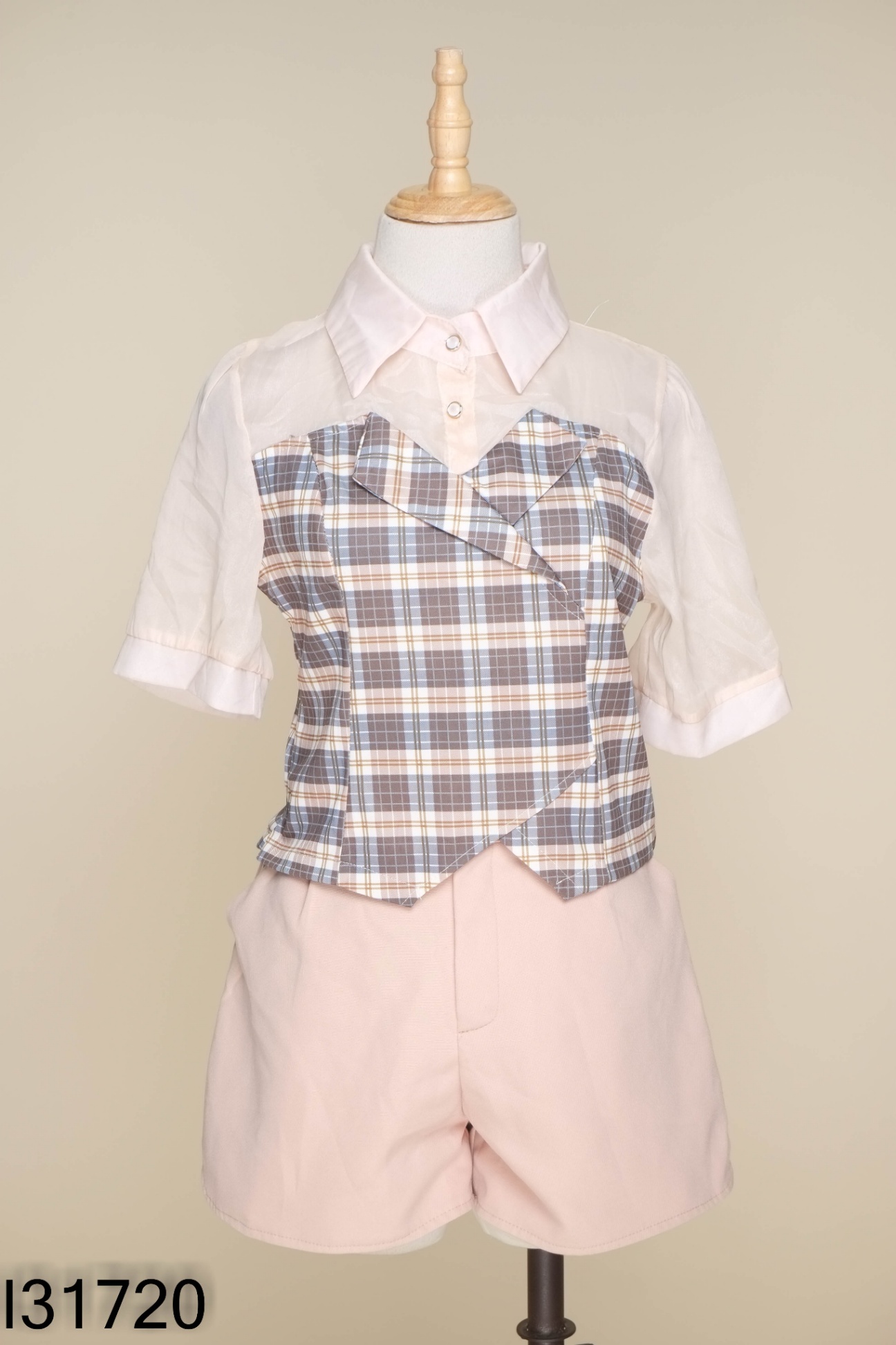 SET Áo be kẻ xanh + quần short