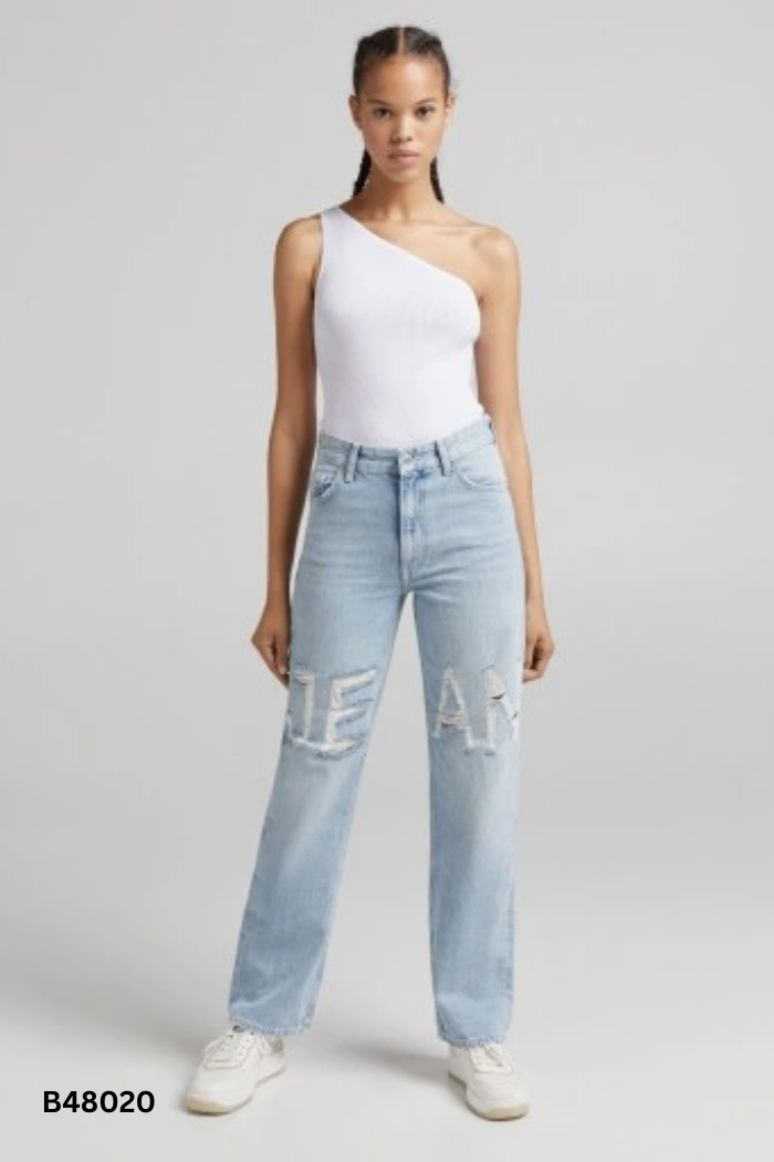 Quần jeans ZARA jeans xanh rách