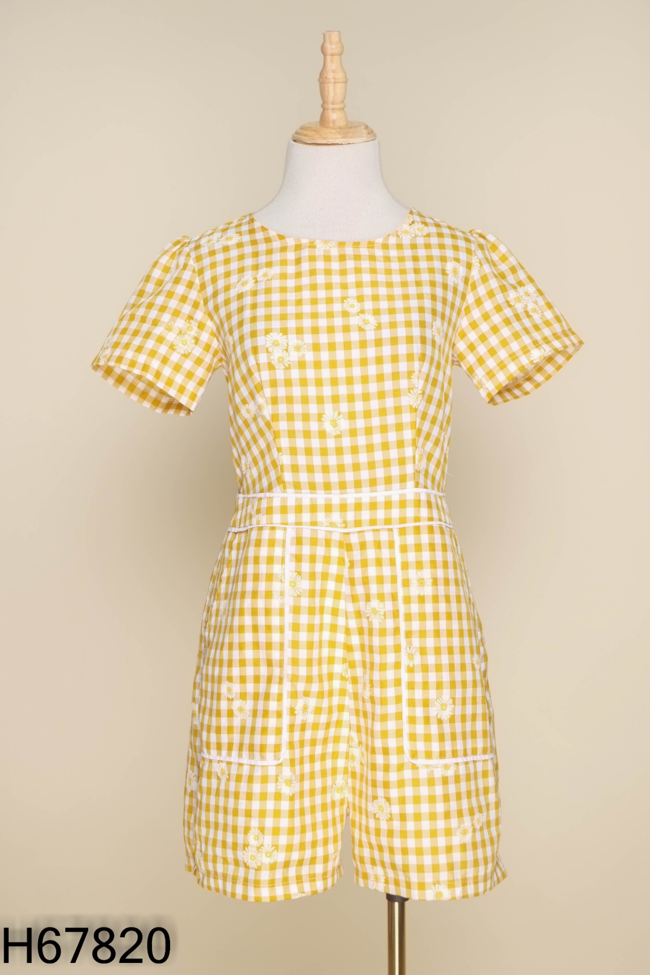 Jumpsuits vàng GERME kẻ caro