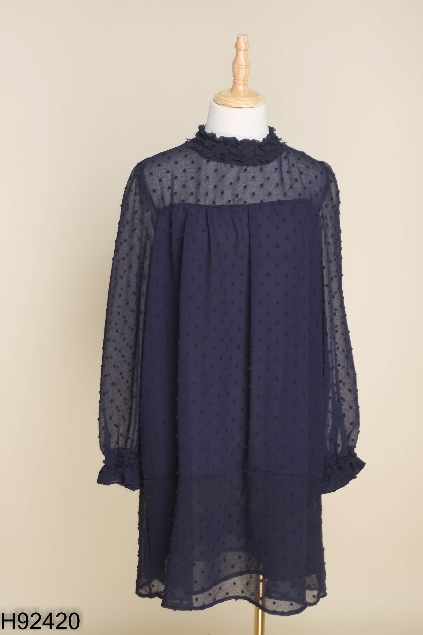 Váy xanh than đính bông (ZARA xuất)