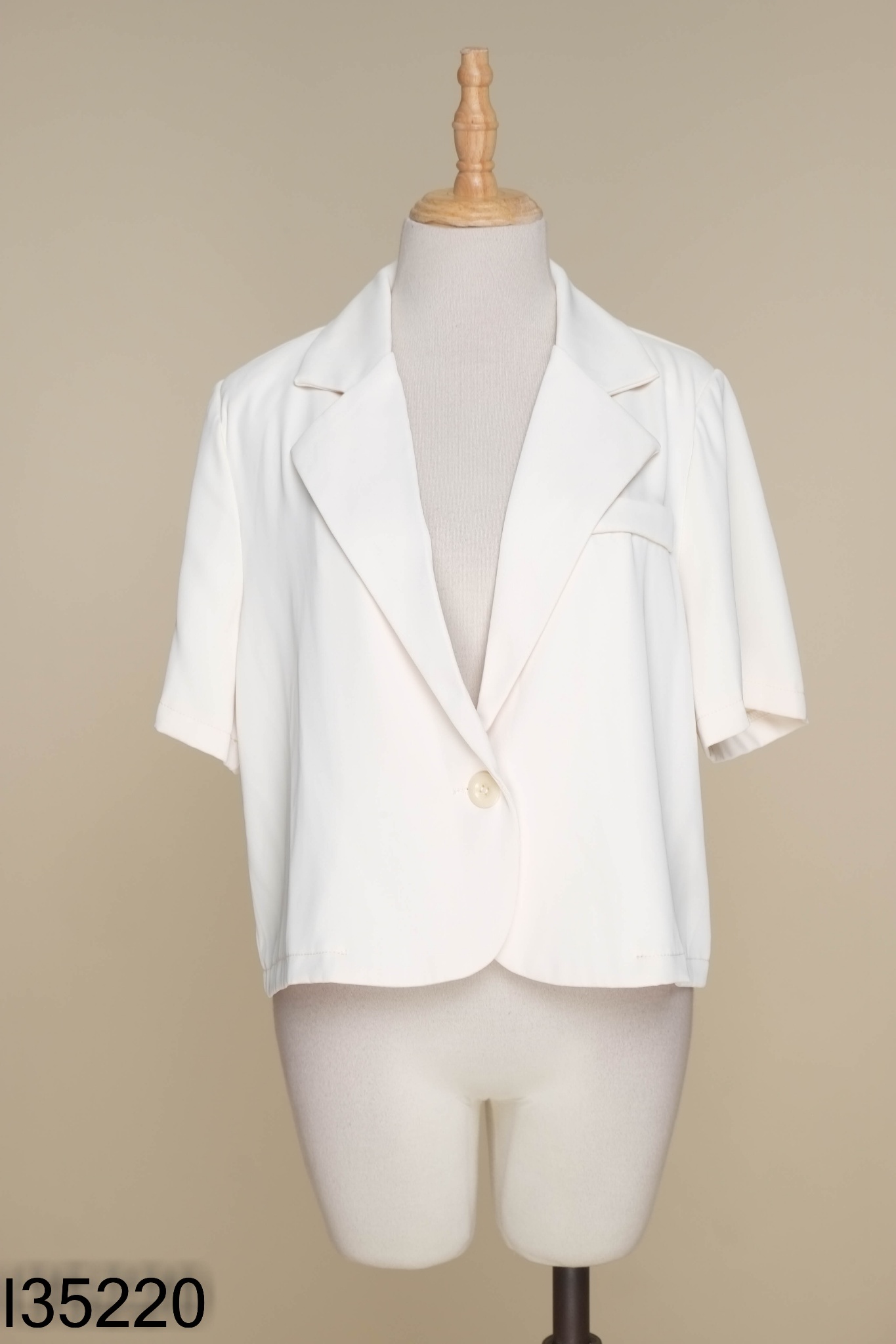 Áo be ngắn tay dáng blazer