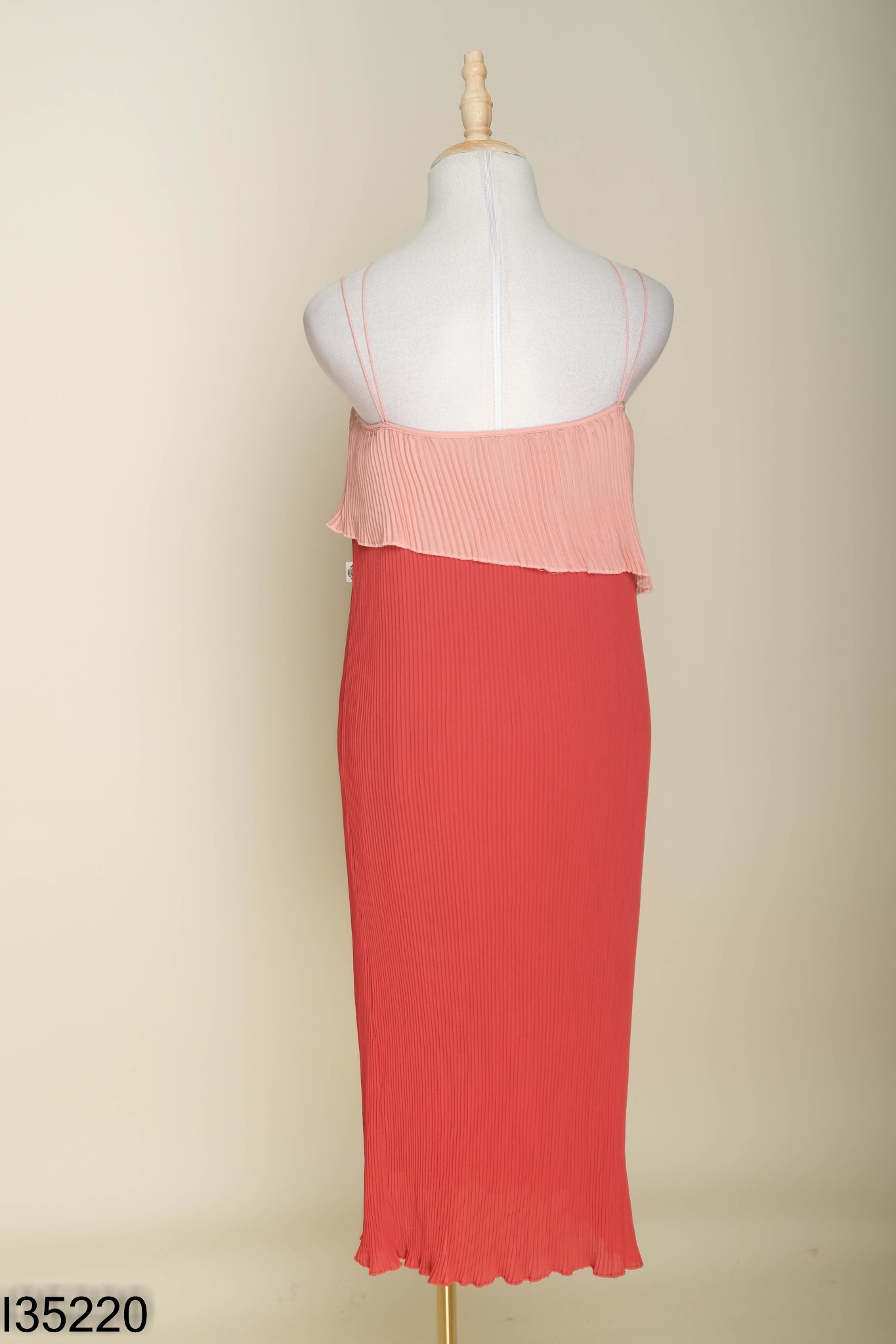 Váy hai dây đỏ ADORE DRESS dập ly phối hồng