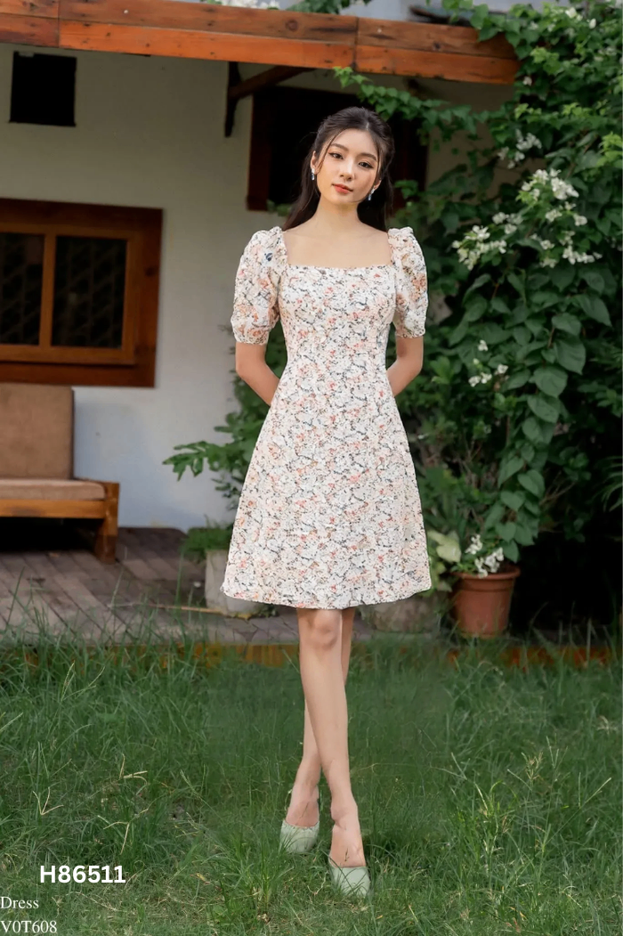 Váy be hoa JM DESIGN tay phồng (CẮT TAG)