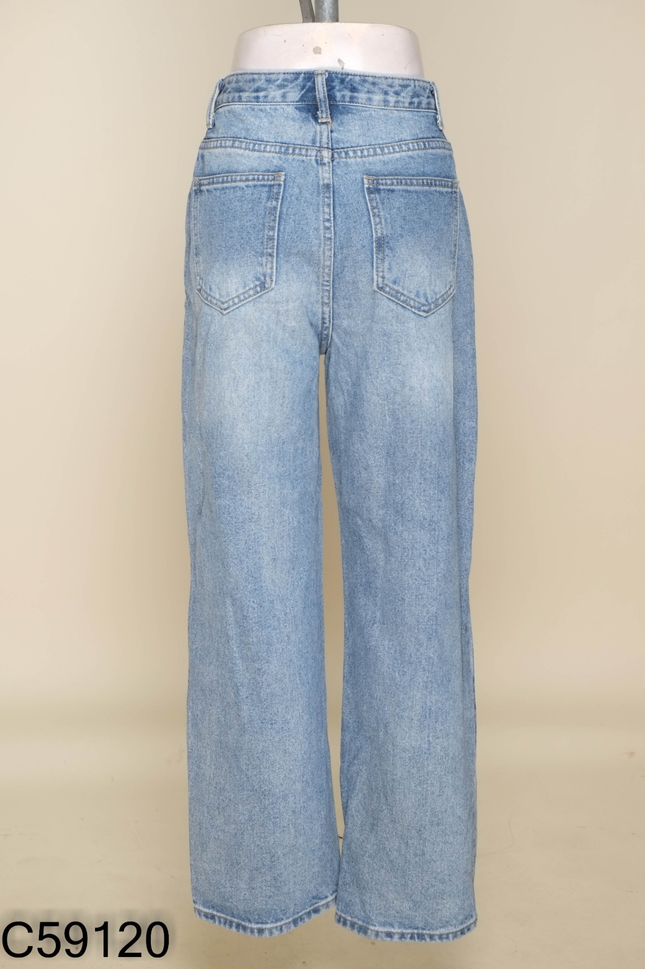 Quần jeans xanh trơn 4 cúc