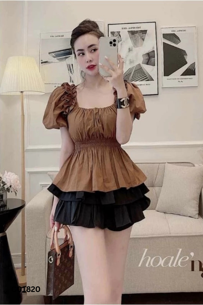 Áo nâu trơn bèo