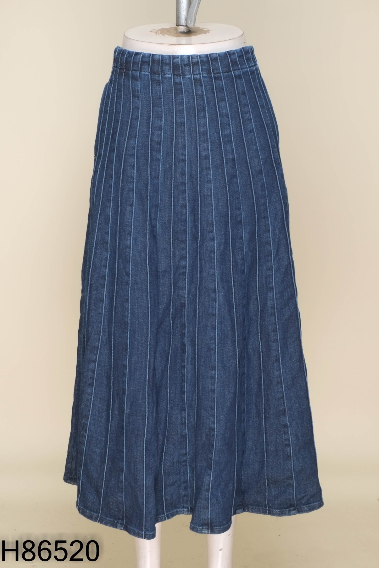 Chân váy MASSIMO DUTTI jeans xanh gân