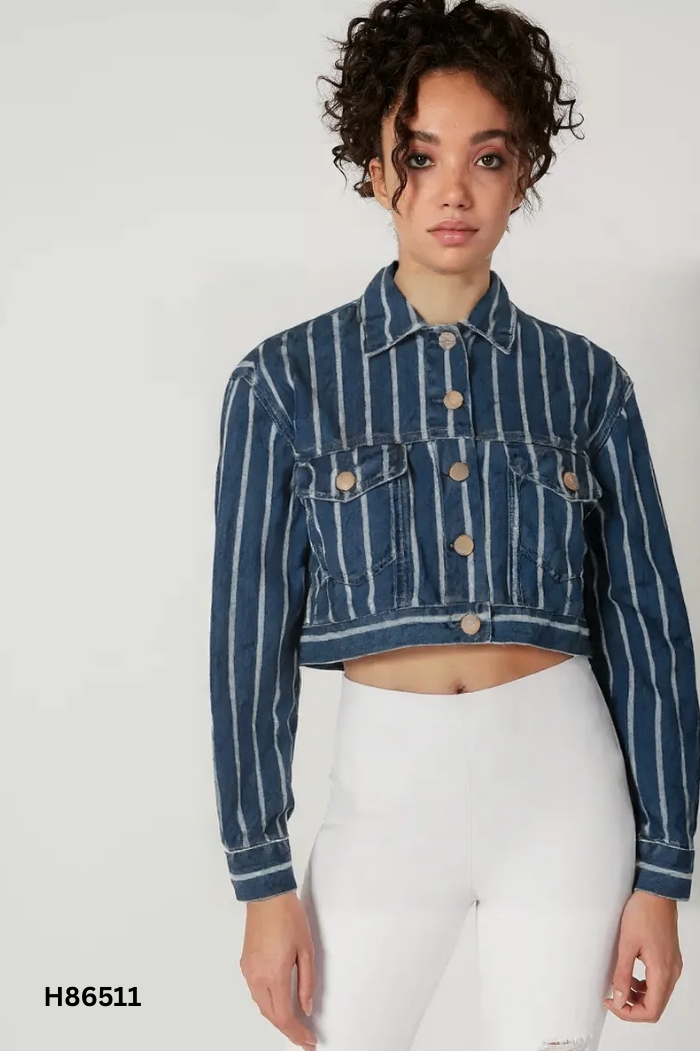 Áo jeans FOREVER 21 xanh sọc