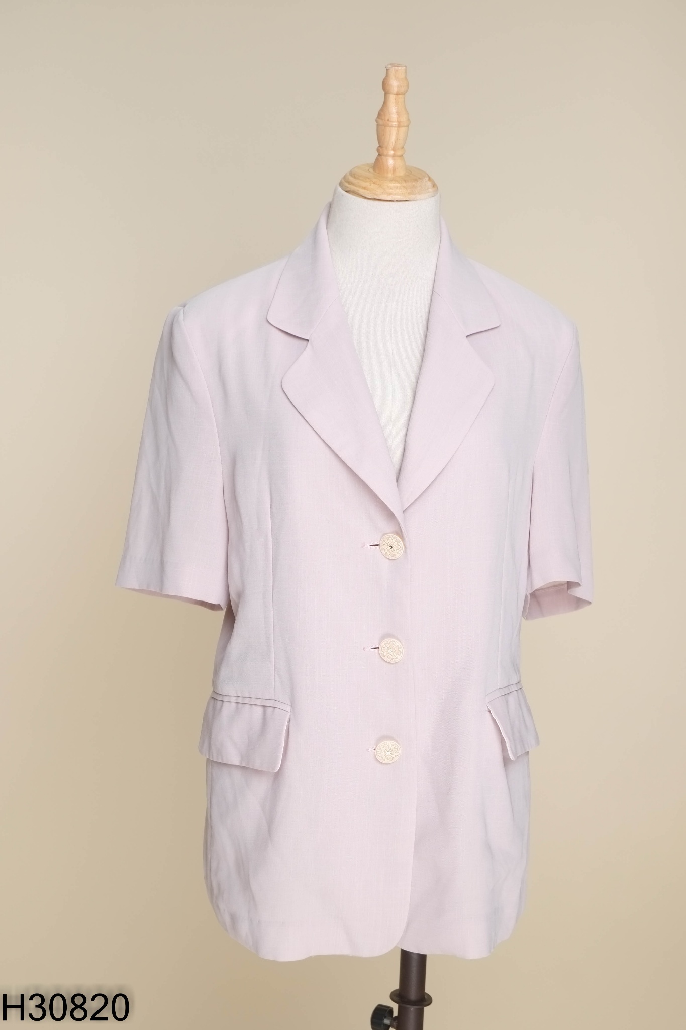 Áo blazer tím ngắn tay