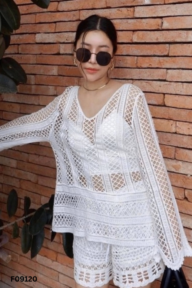 Áo đi biển be