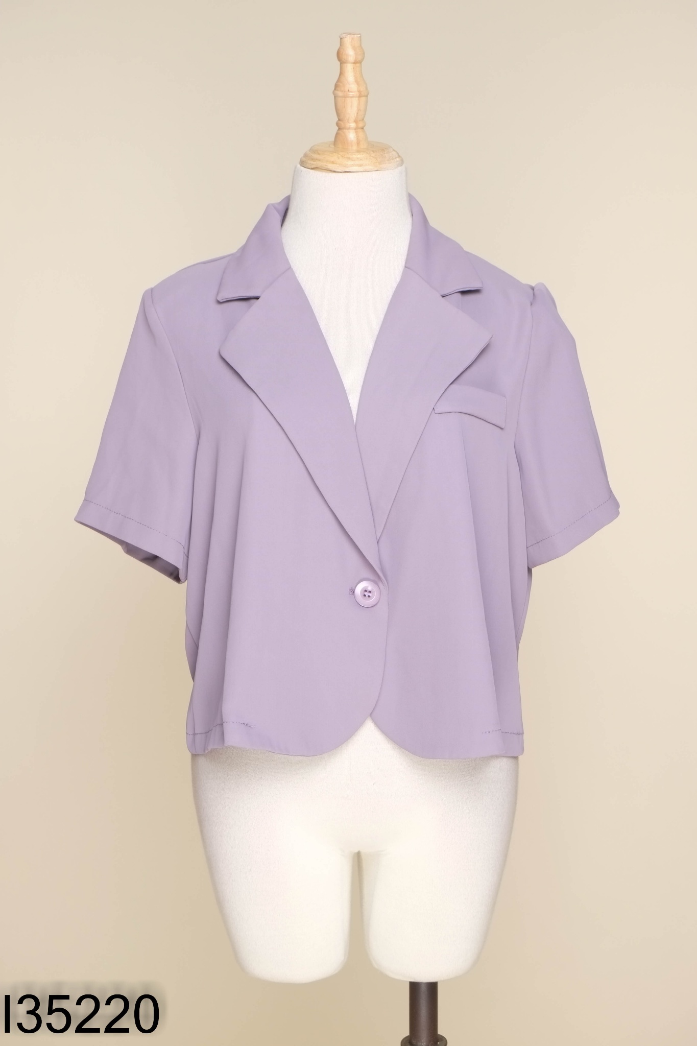 Áo tím ngắn tay dáng blazer