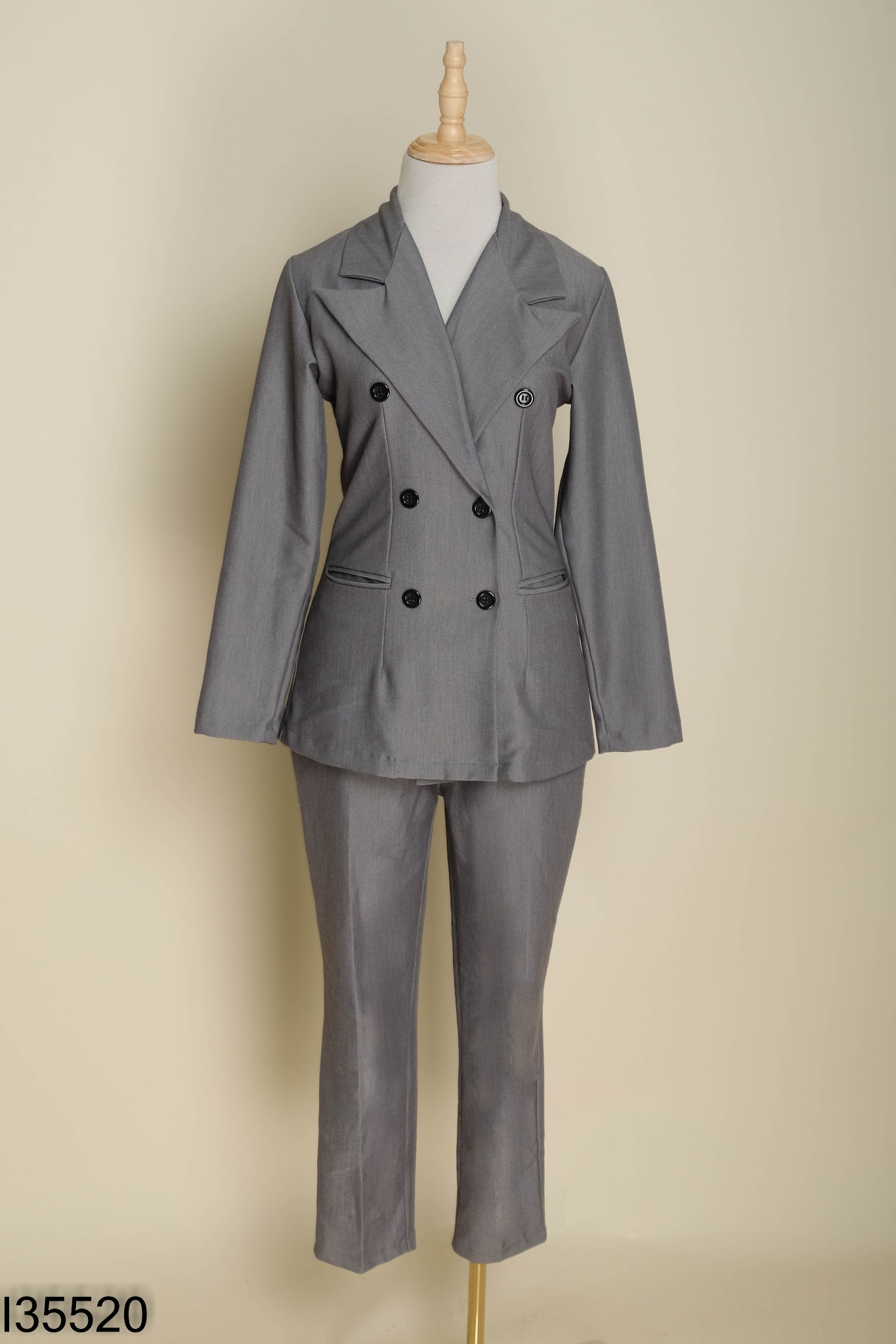 SET HELLY Blazer xám trơn + quần dài