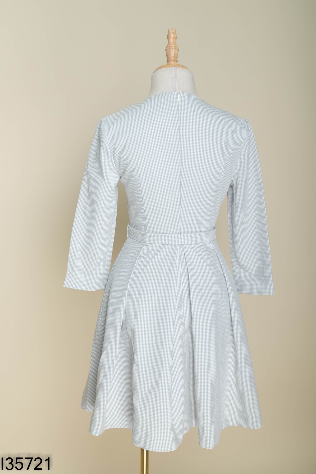 Váy IVY MODA xám xanh kẻ caro