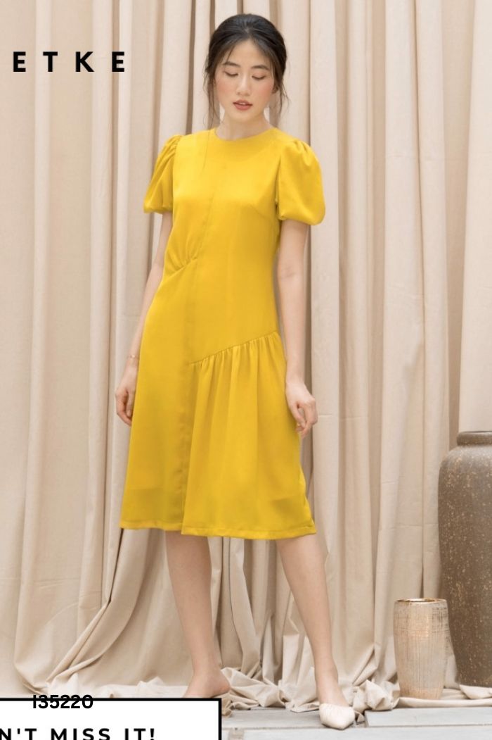 Váy vàng RAPTHIETKE tay phồng