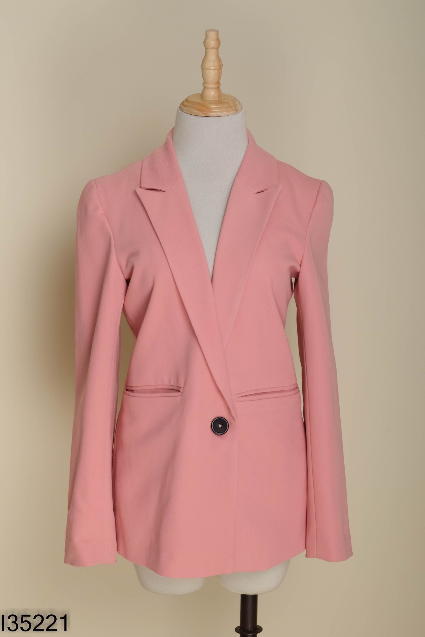 Áo blazer hồng 1 cúc