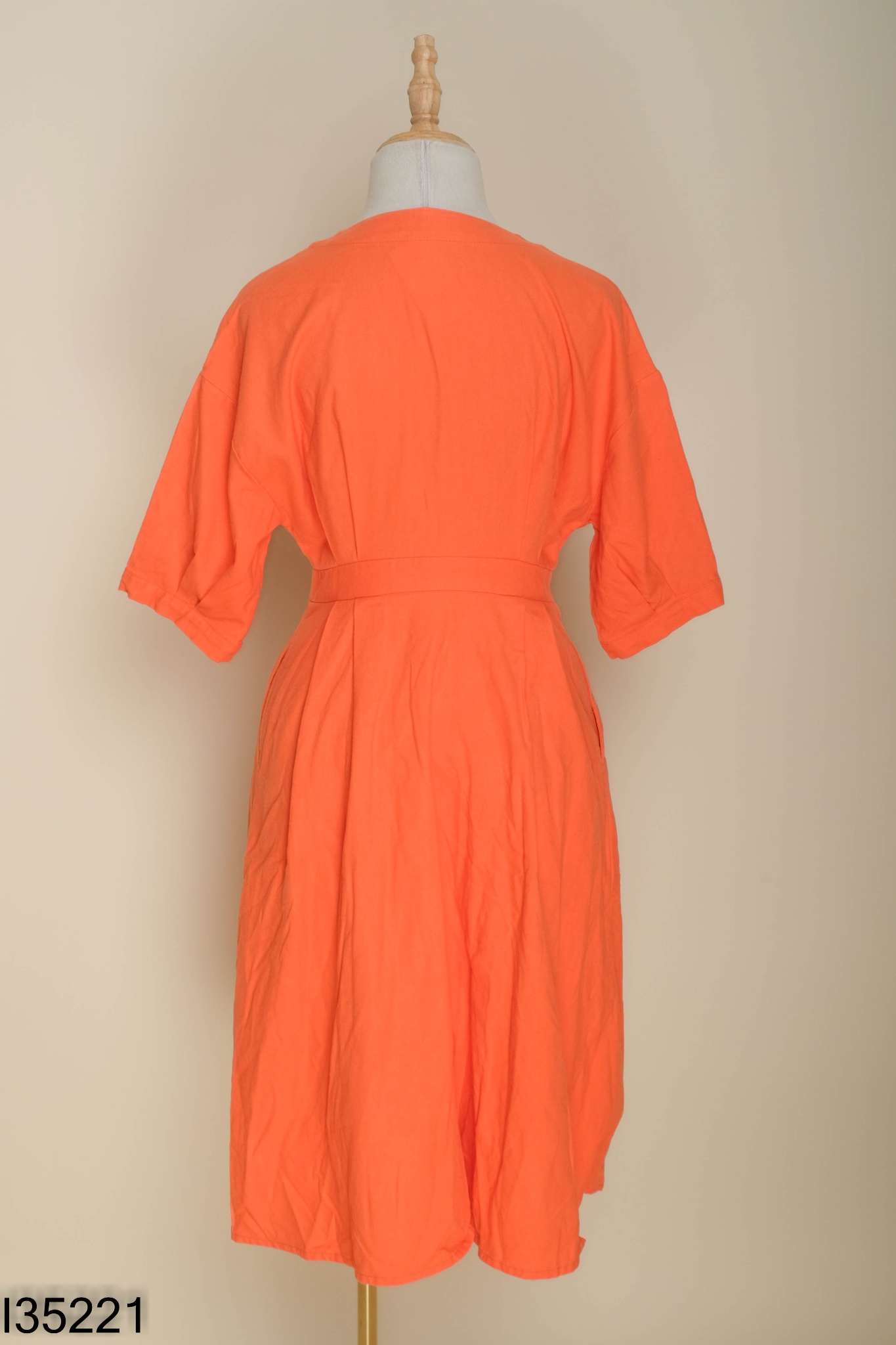 Váy linen CANIFA đỏ cam