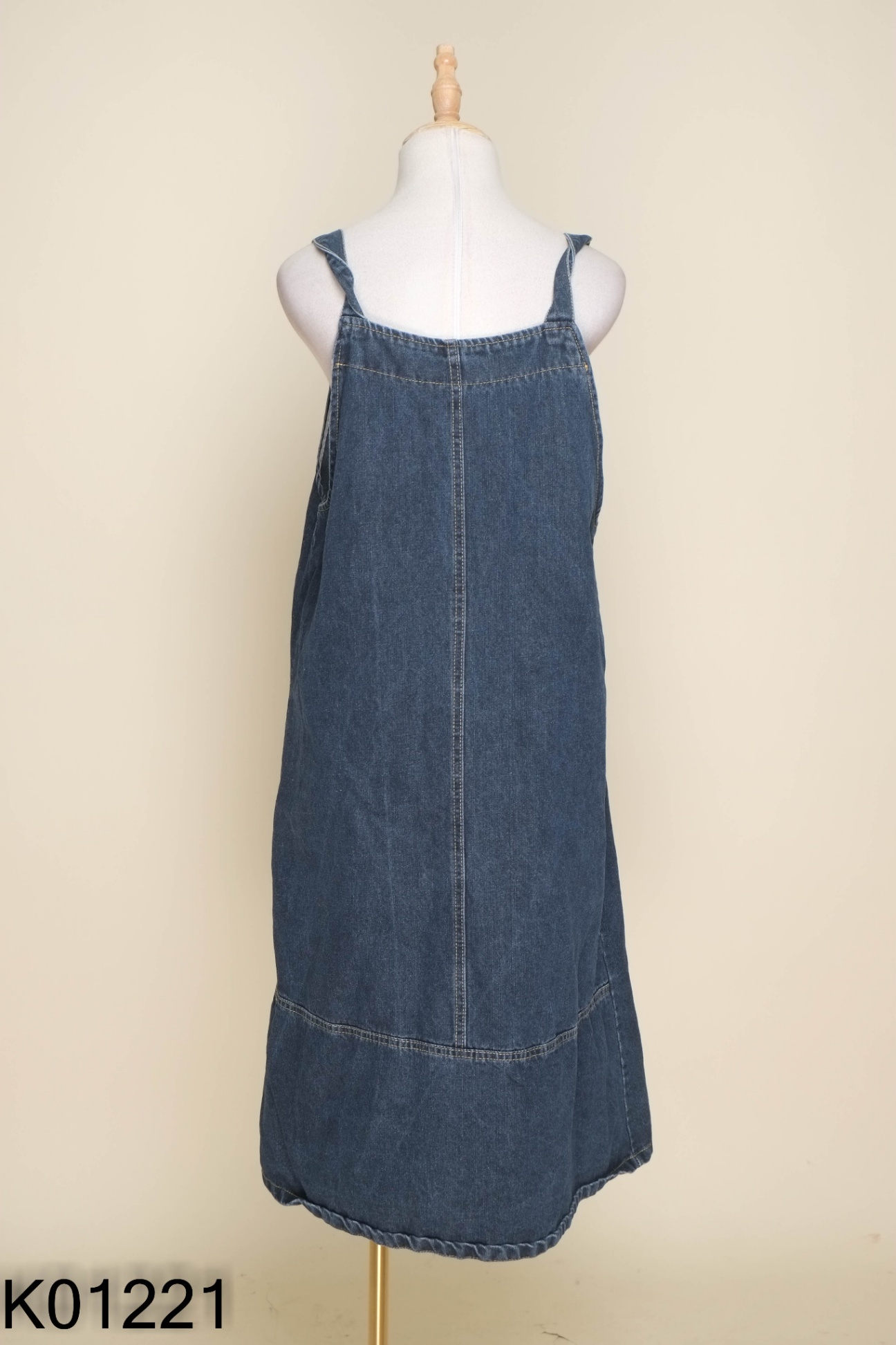 Yếm jeans xanh trơn